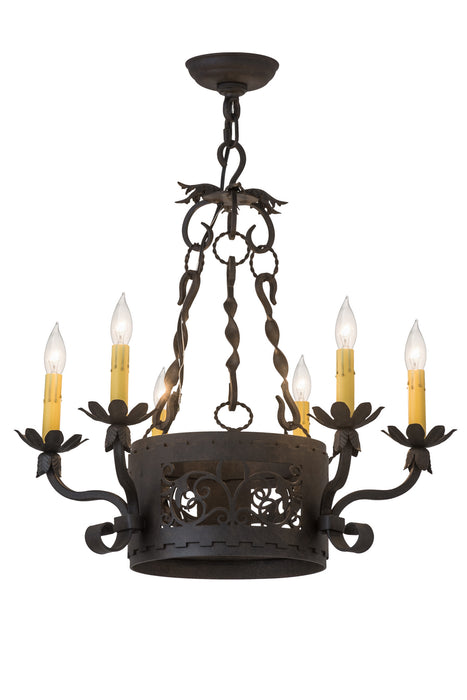 Meyda Tiffany 162507 Six Light Chandelier, Chestnut