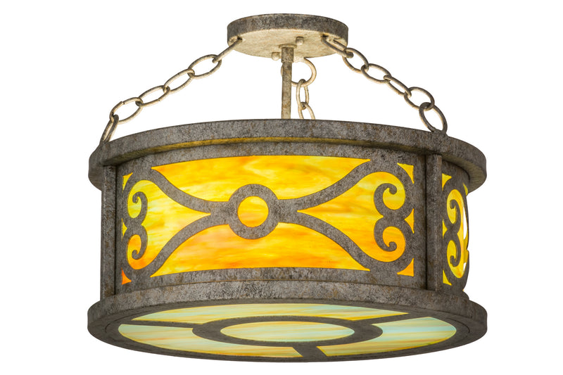 Meyda Tiffany 162995 Three Light Semi-Flushmount, Corinth
