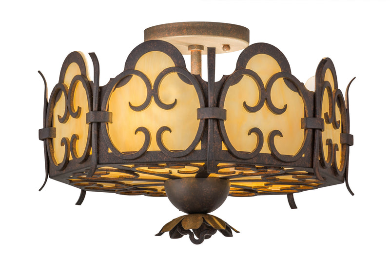 Meyda Tiffany 163078 Two Light Flushmount, Cajun Spice Textured