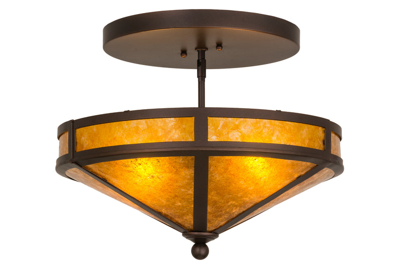 Meyda Tiffany 163106 Two Light Flushmount, Mahogany Bronze