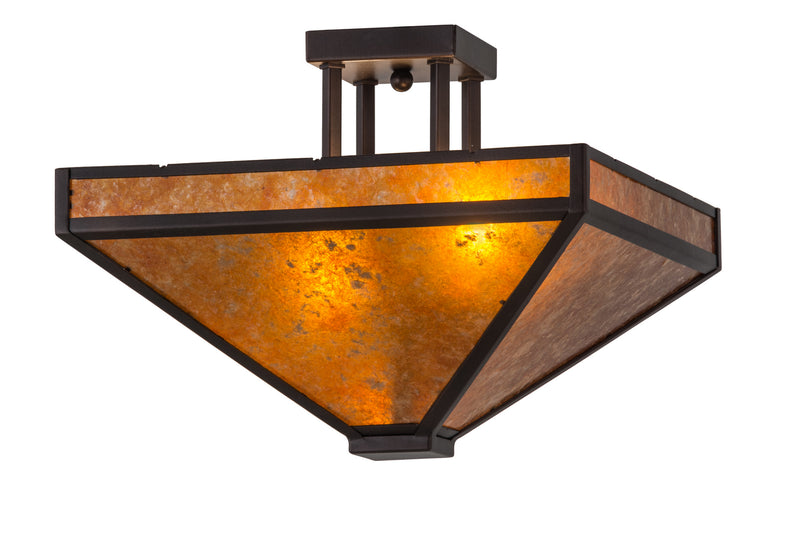Meyda Tiffany 163882 Two Light Flushmount, Mahogany Bronze