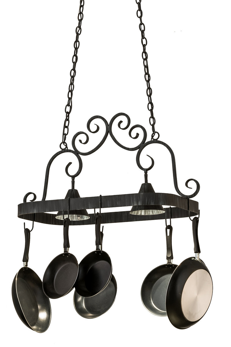 Meyda Tiffany 166119 Two Light Pot Rack, Antique Iron Gate