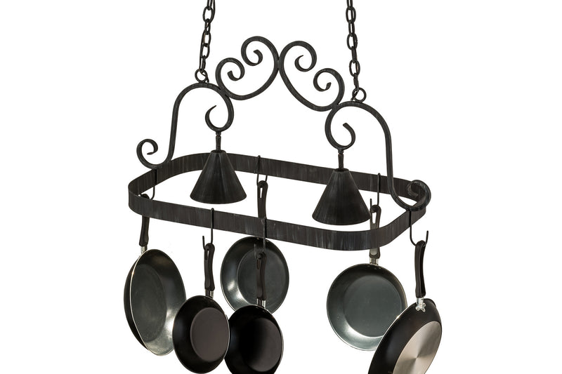 Meyda Tiffany 166119 Two Light Pot Rack, Antique Iron Gate