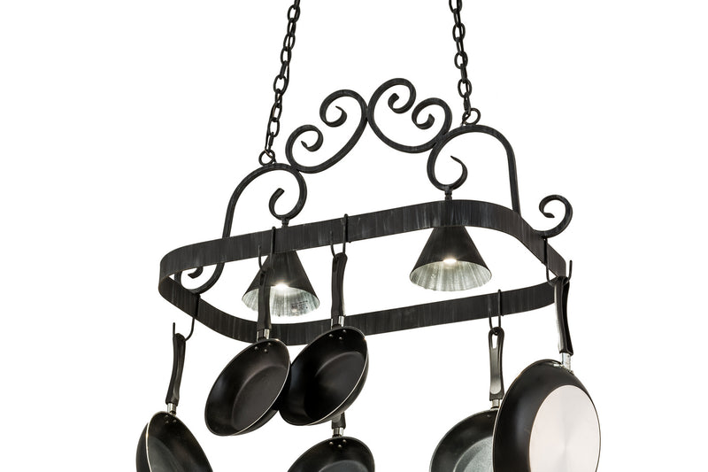 Meyda Tiffany 166119 Two Light Pot Rack, Antique Iron Gate
