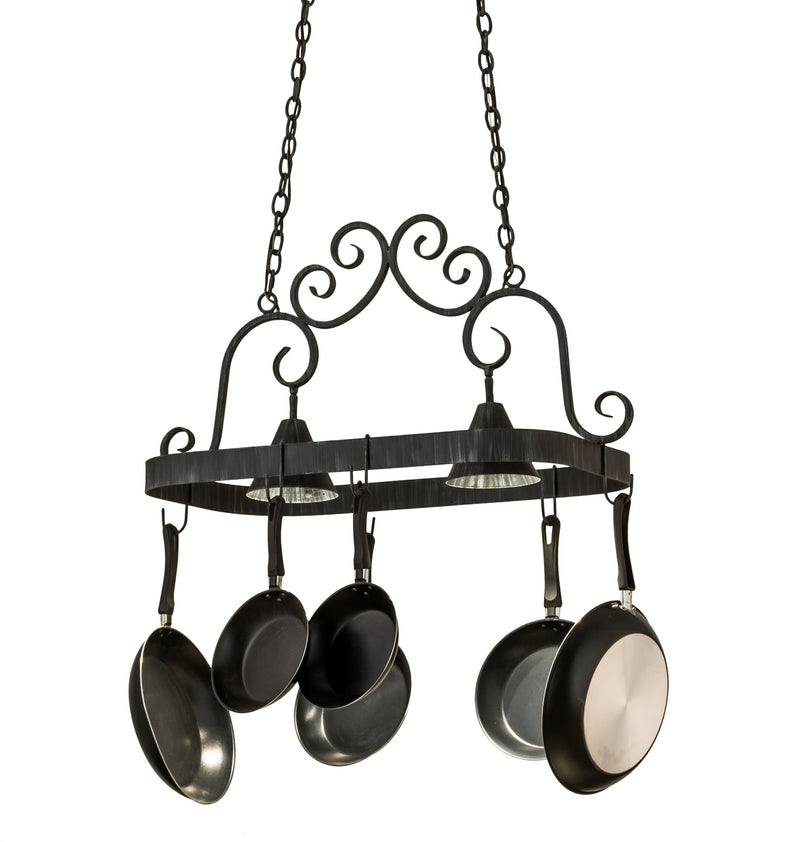 Meyda Tiffany 166119 Two Light Pot Rack, Antique Iron Gate