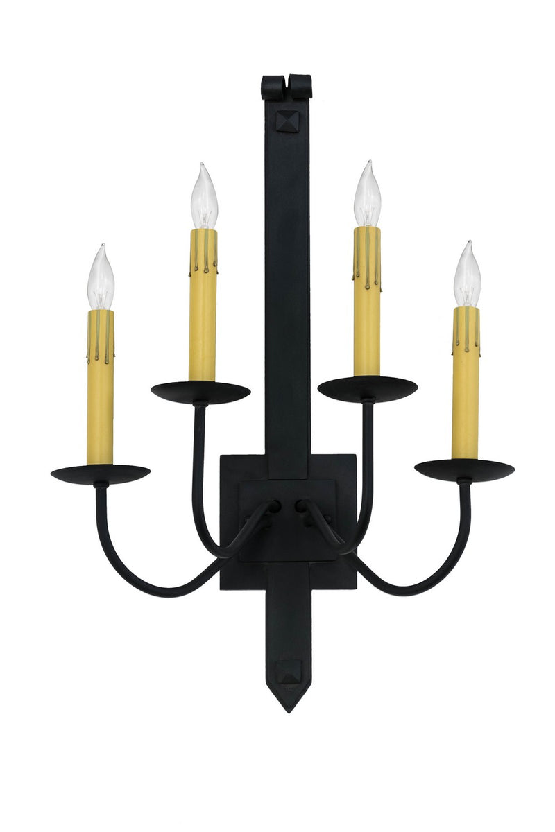 Meyda Tiffany 166717 Four Light Wall Sconce, Costello Black