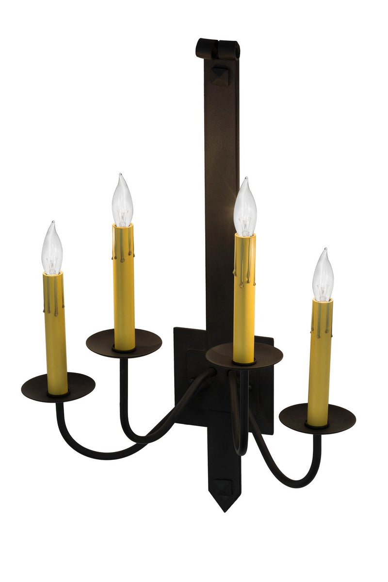 Meyda Tiffany 166717 Four Light Wall Sconce, Costello Black