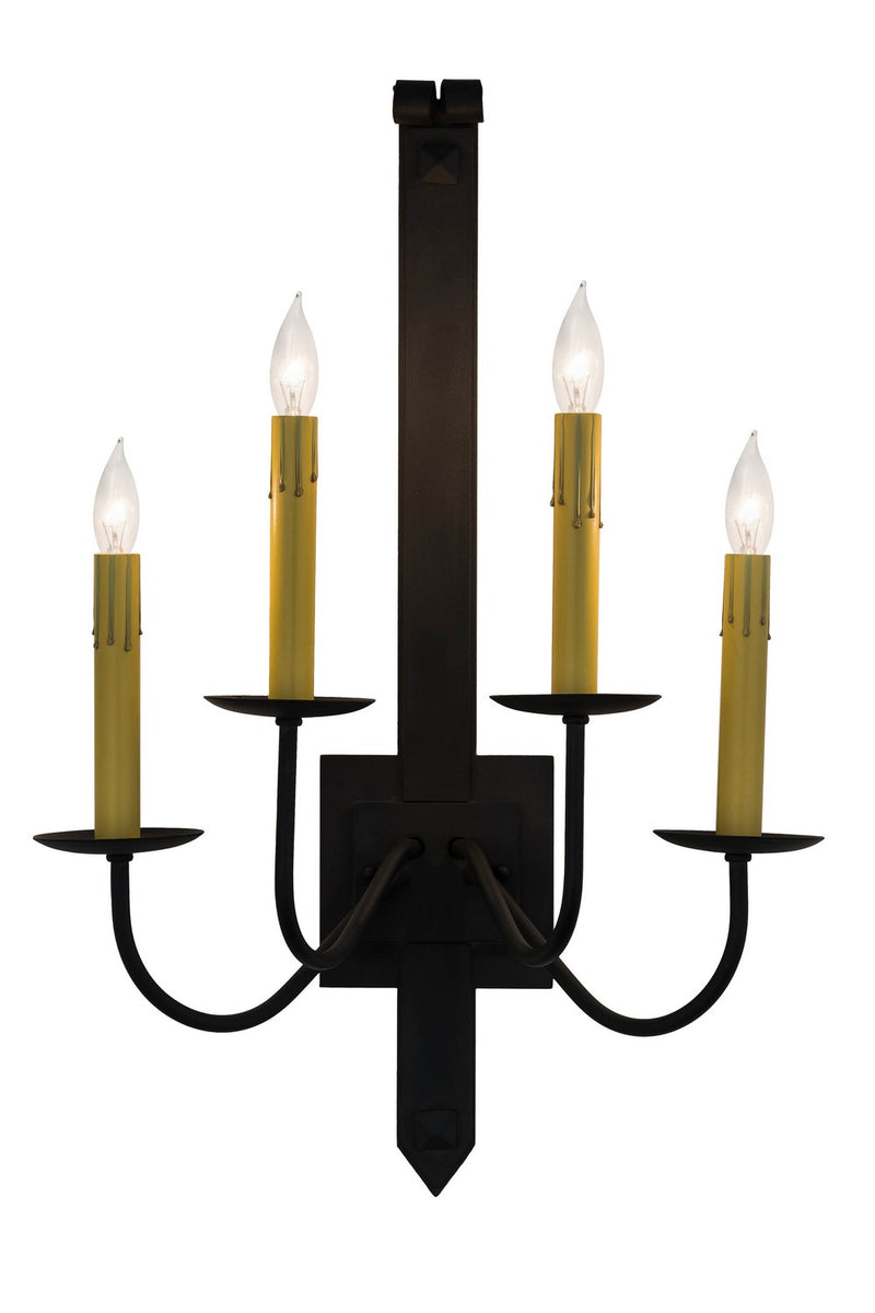 Meyda Tiffany 166717 Four Light Wall Sconce, Costello Black