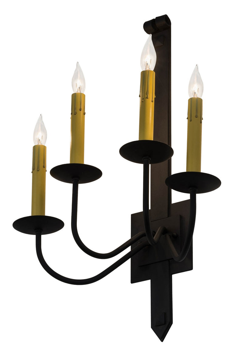 Meyda Tiffany 166717 Four Light Wall Sconce, Costello Black