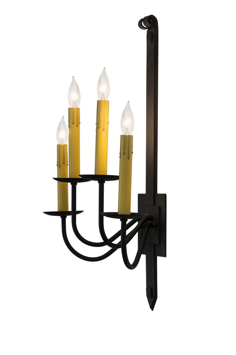 Meyda Tiffany 166717 Four Light Wall Sconce, Costello Black