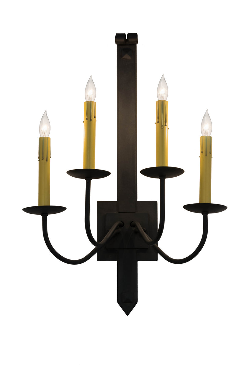 Meyda Tiffany 166717 Four Light Wall Sconce, Costello Black