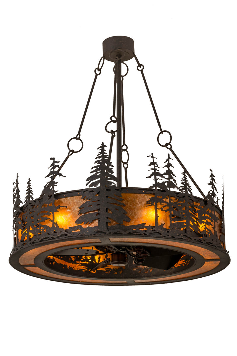 Meyda Tiffany 166833 Eight Light Chandel-Air, Copper Rust /Amber Mica