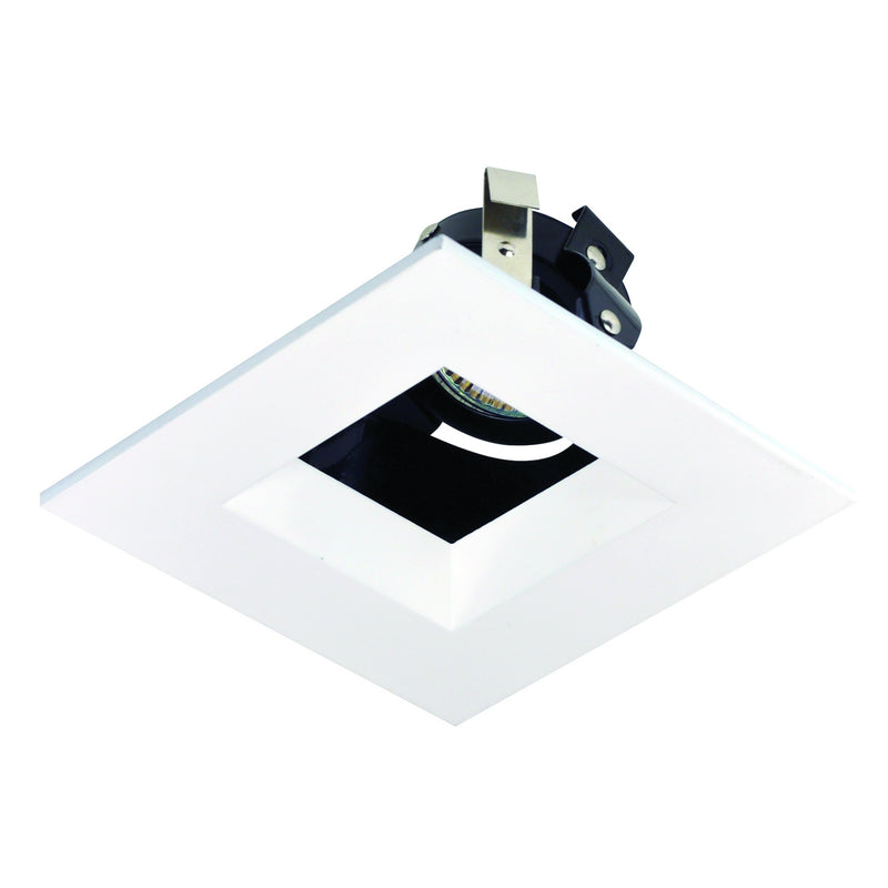 Nora Lighting NL-4857BWW 4"Sqtrm Regress,Adj,Ref, Black/White