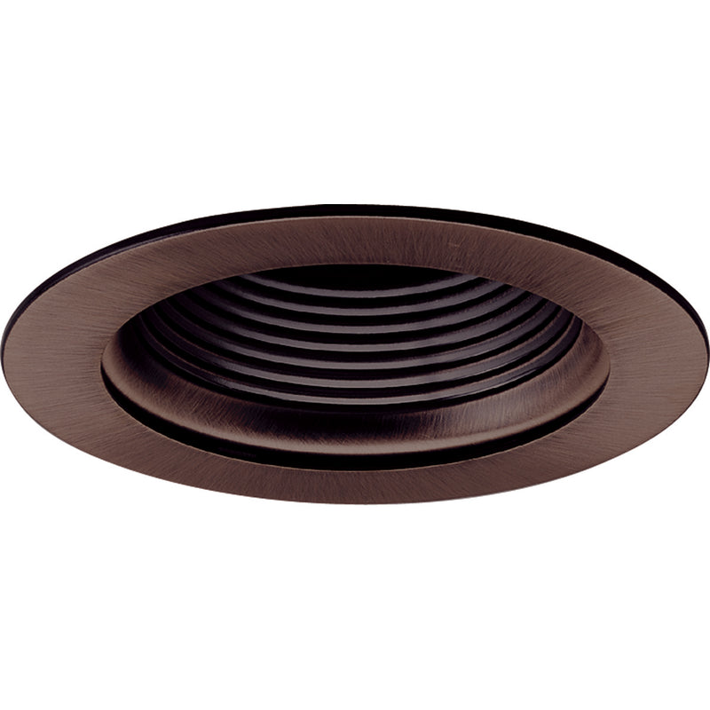 Nora Lighting NS-40BZBZ 4" Stepped Metal Baffle Trim W/ Metal Ring, Bronze