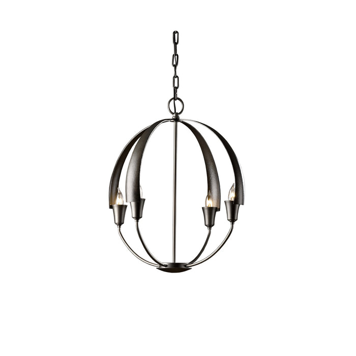 Hubbardton Forge 104201-SKT-07 Four Light Chandelier, Dark Smoke
