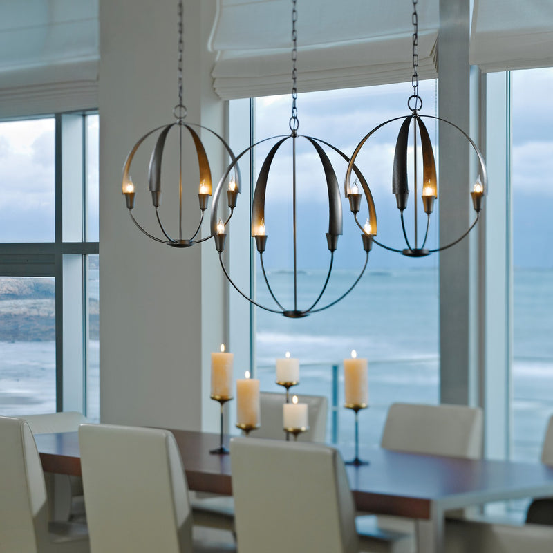 Hubbardton Forge 104201-SKT-07 Four Light Chandelier, Dark Smoke