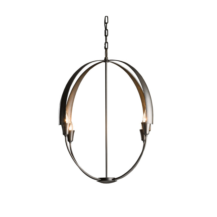 Hubbardton Forge 104203-SKT-07 Four Light Chandelier, Dark Smoke