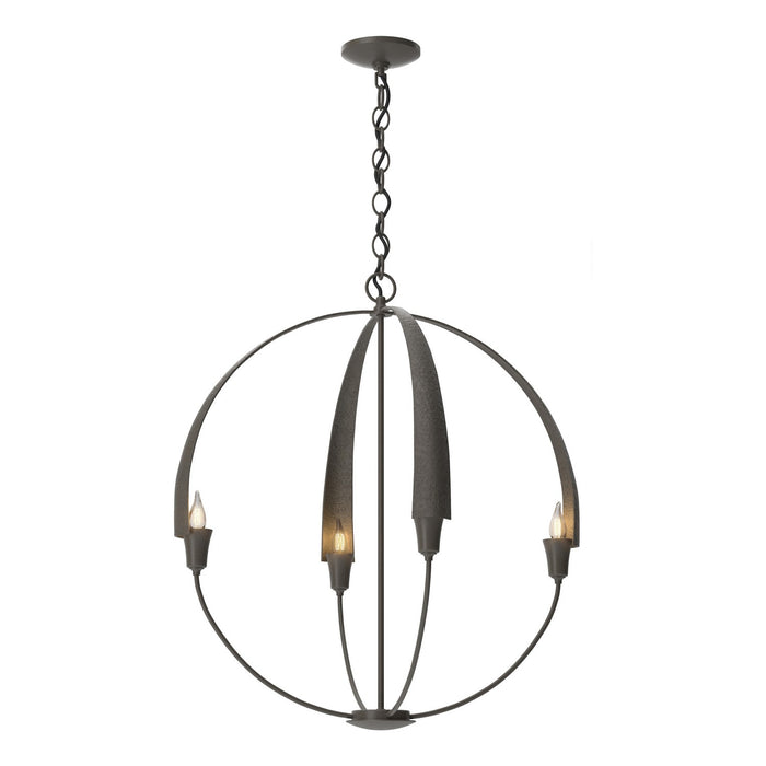 Hubbardton Forge 104203-SKT-07 Four Light Chandelier, Dark Smoke