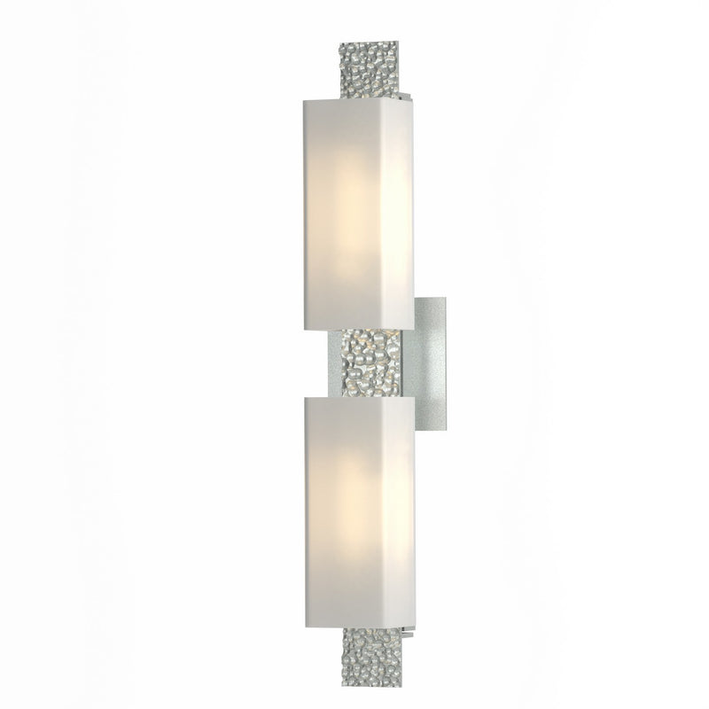 Hubbardton Forge 207695-SKT-82-GG0441 Two Light Wall Sconce, Vintage Platinum