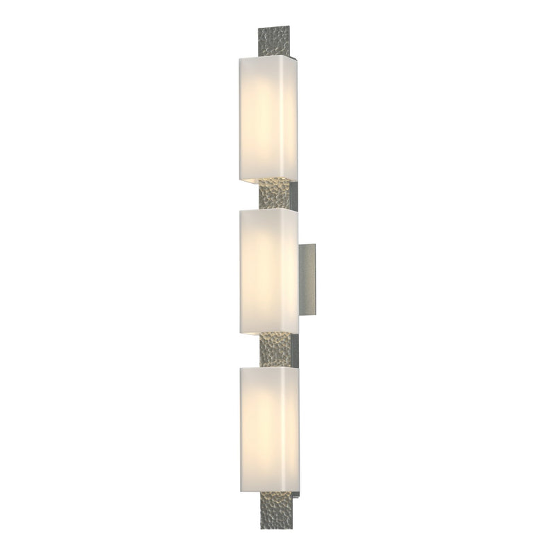 Hubbardton Forge 207697-SKT-82-GG0441 Three Light Wall Sconce, Vintage Platinum