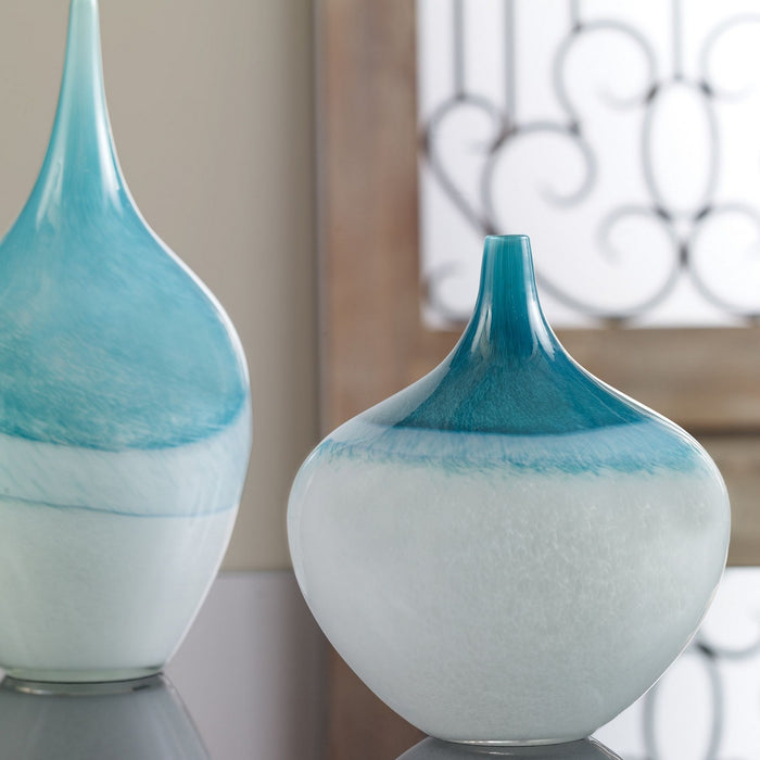 Uttermost 20084 Vases, S/2, Green/White