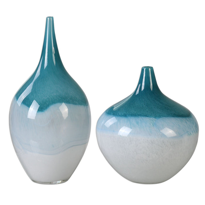 Uttermost 20084 Vases, S/2, Green/White