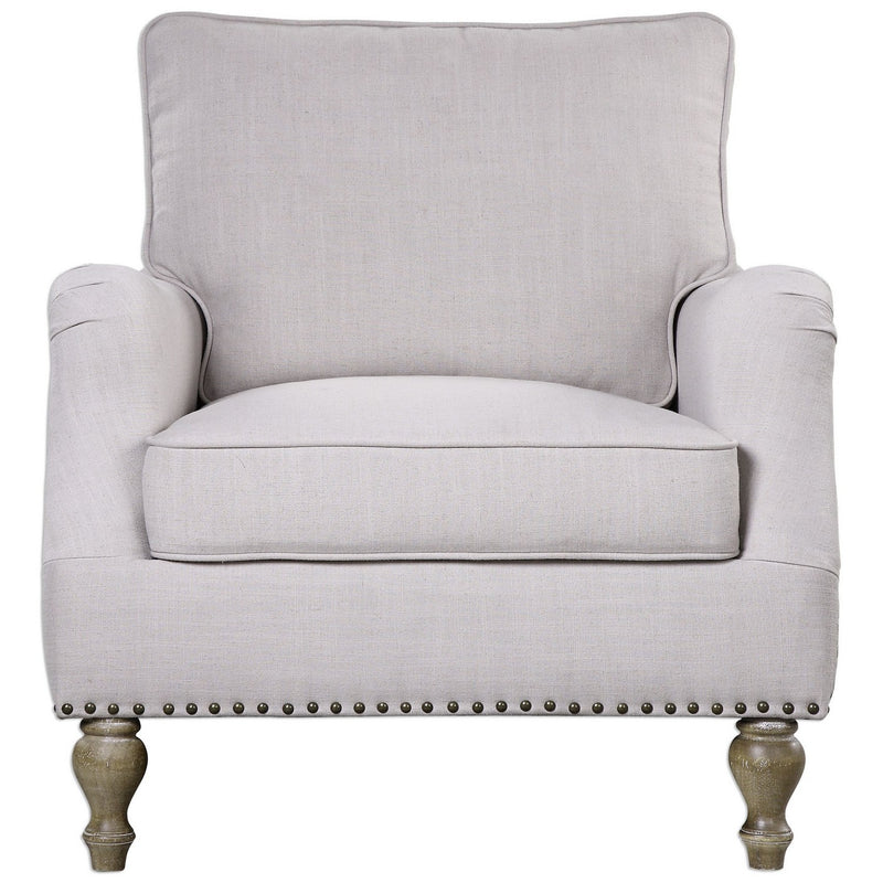 Uttermost 23291 Arm Chair, Antique White