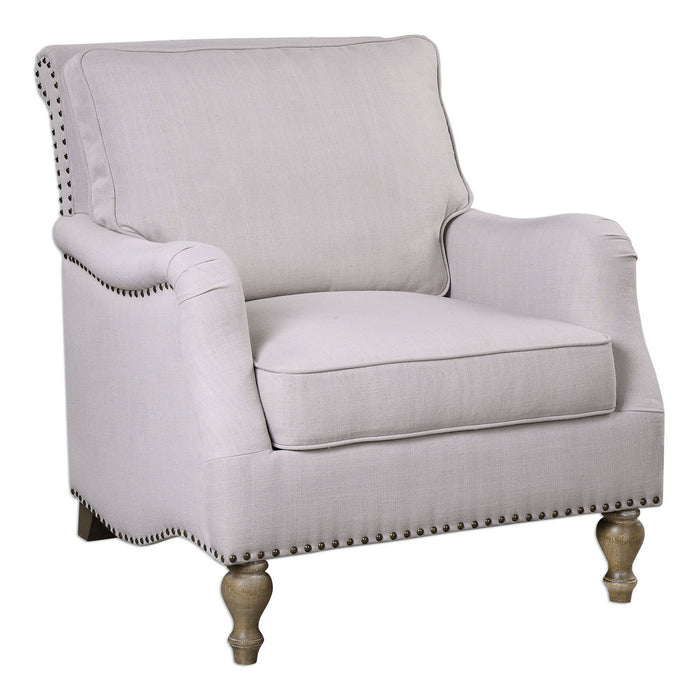 Uttermost 23291 Arm Chair, Antique White