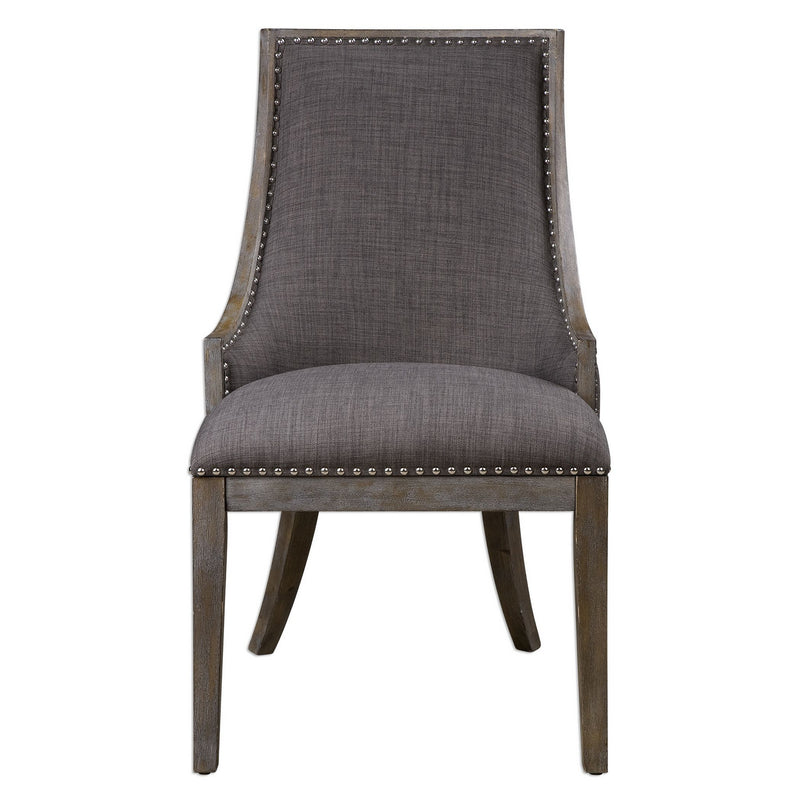 Uttermost 23305 Accent Chair, Charcoal Gray