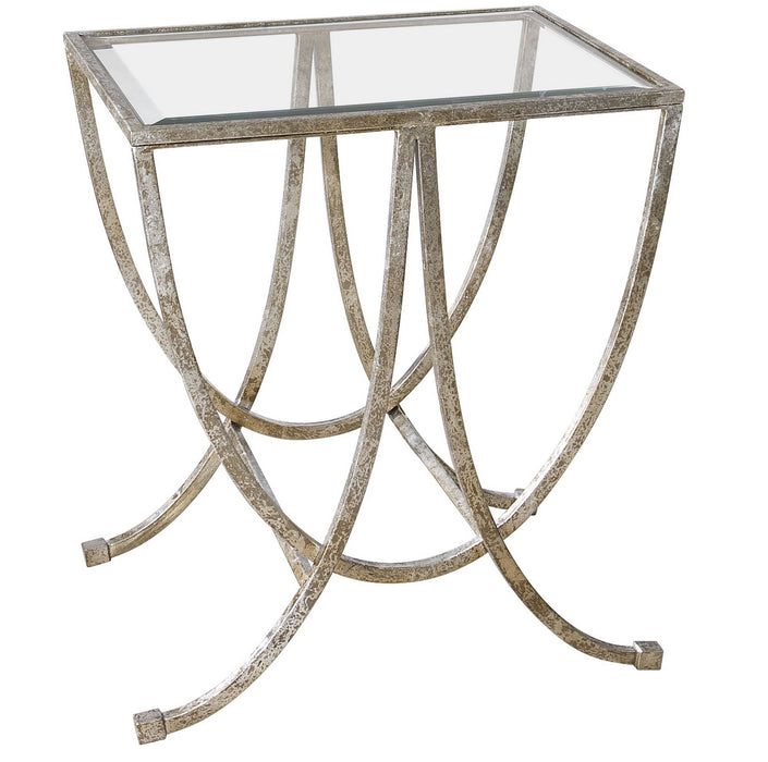 Uttermost 24592 Side Table, Antiqued Silver