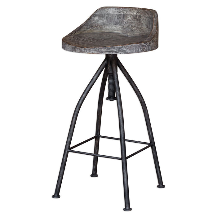 Uttermost 25726 Bar Stool, Gray Glazed