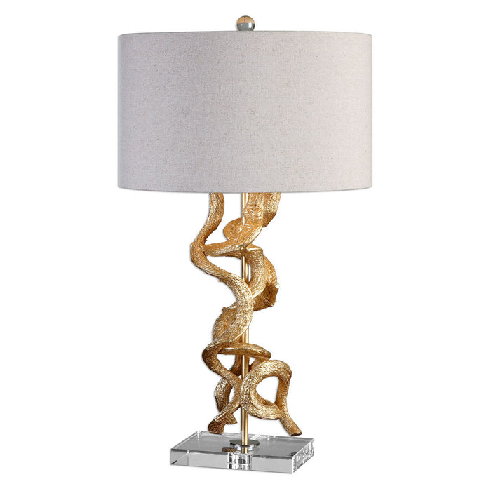 Uttermost 27113-1 One Light Table Lamp, Bright Gold Leaf