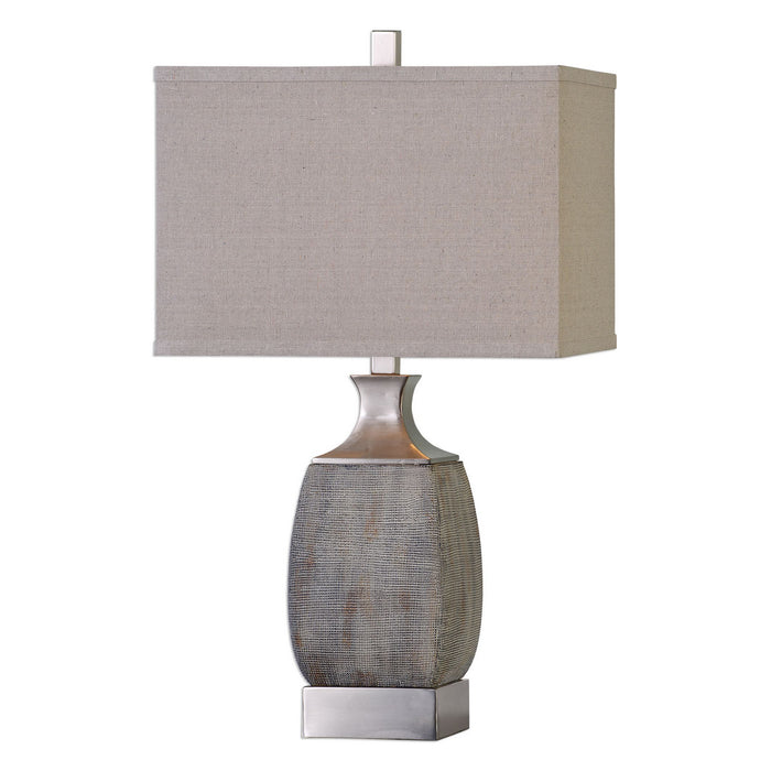 Uttermost 27143-1 One Light Table Lamp, Brushed Nickel