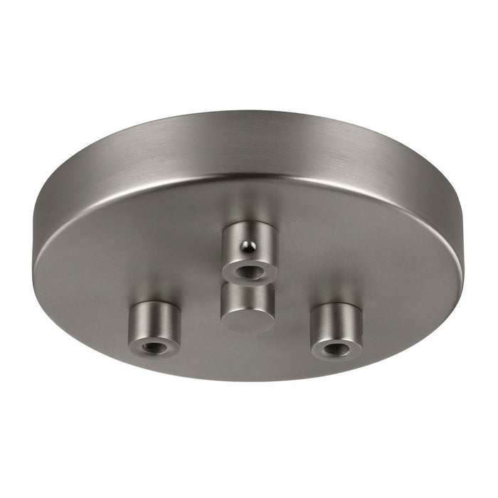 Generation Lighting MPC03SN Three Light Multi-Port Canopy with Swag Hooks, Satin Nickel