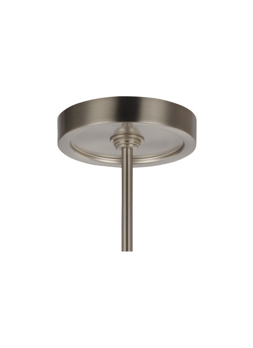 Generation Lighting P1334SN/CH One Light Pendant, Satin Nickel / Chrome