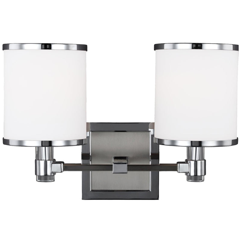 Generation Lighting VS23302SN/CH Two Light Vanity, Satin Nickel / Chrome