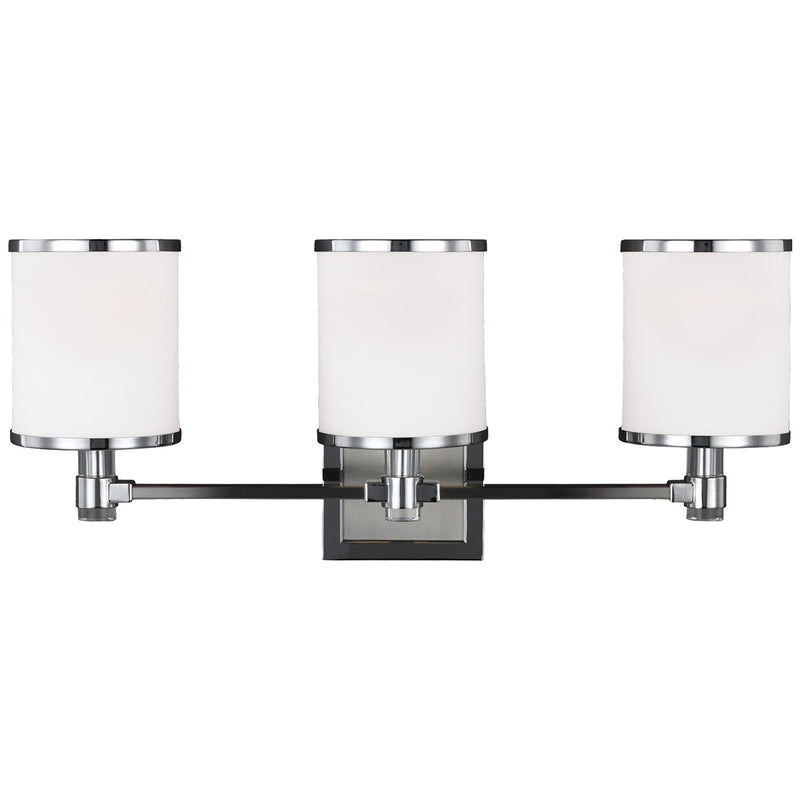 Generation Lighting VS23303SN/CH Three Light Vanity, Satin Nickel / Chrome