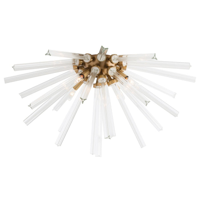 Arteriors 49010 Four Light Flush Mount, Antique Brass