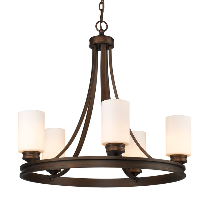 Golden 1051-5 SBZ-OP Five Light Chandelier, Sovereign Bronze