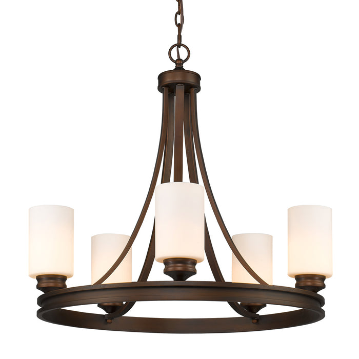 Golden 1051-5 SBZ-OP Five Light Chandelier, Sovereign Bronze