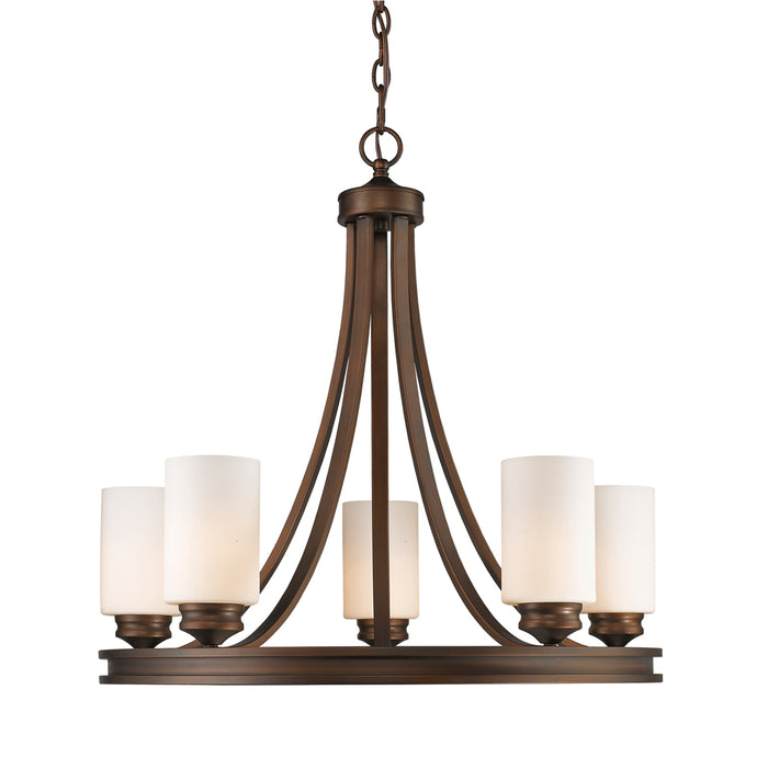 Golden 1051-5 SBZ-OP Five Light Chandelier, Sovereign Bronze