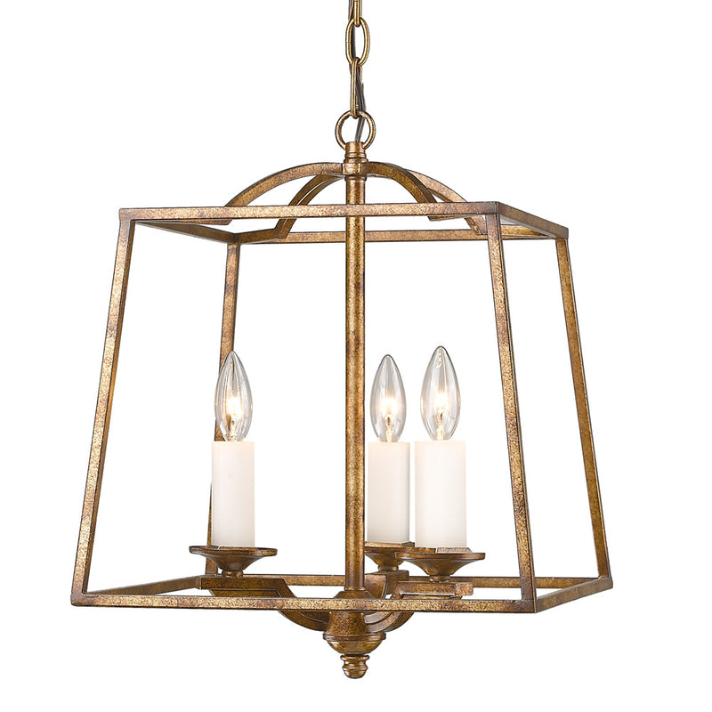 Golden 3072-3P GG Three Light Pendant, Grecian Gold