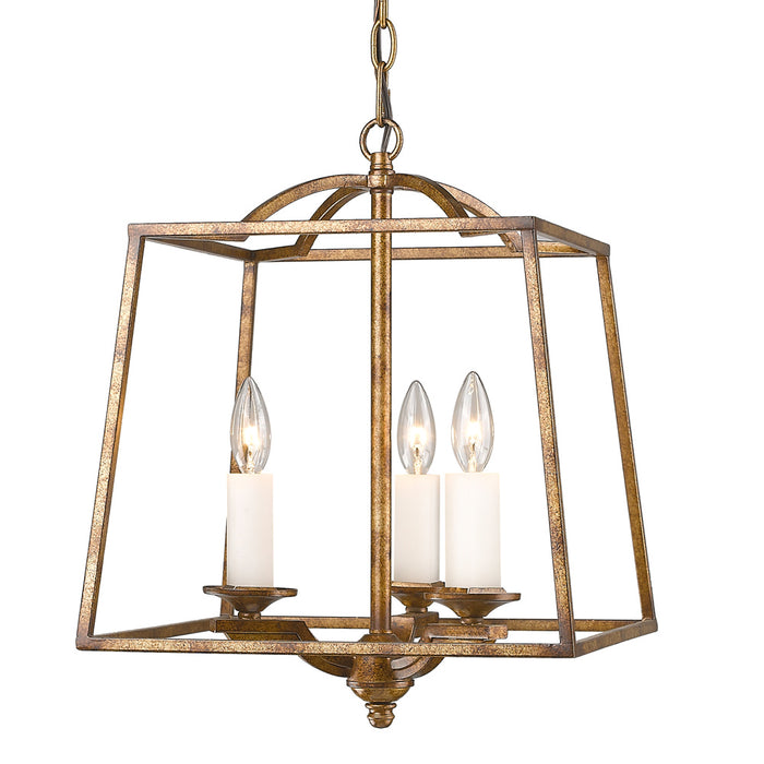 Golden 3072-3P GG Three Light Pendant, Grecian Gold