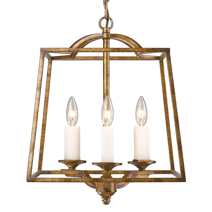 Golden 3072-3P GG Three Light Pendant, Grecian Gold