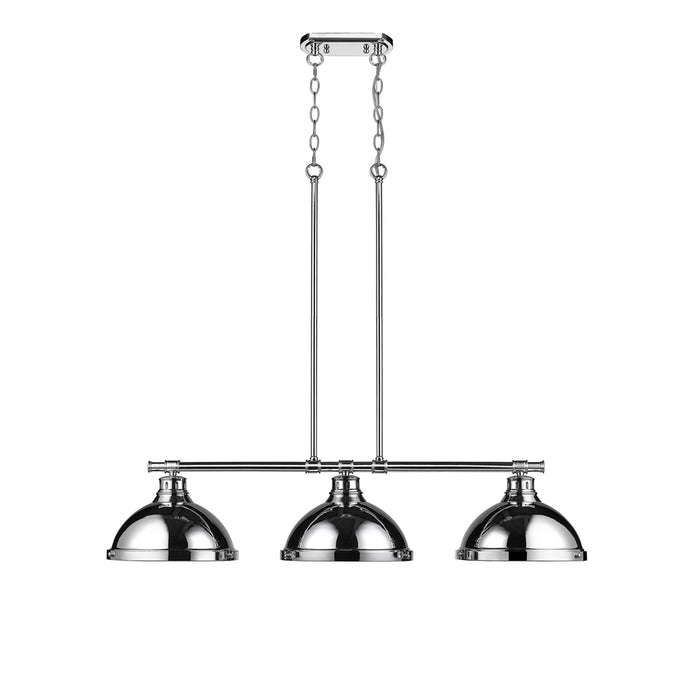 Golden 3602-3LP CH-CH Three Light Linear Pendant, Chrome