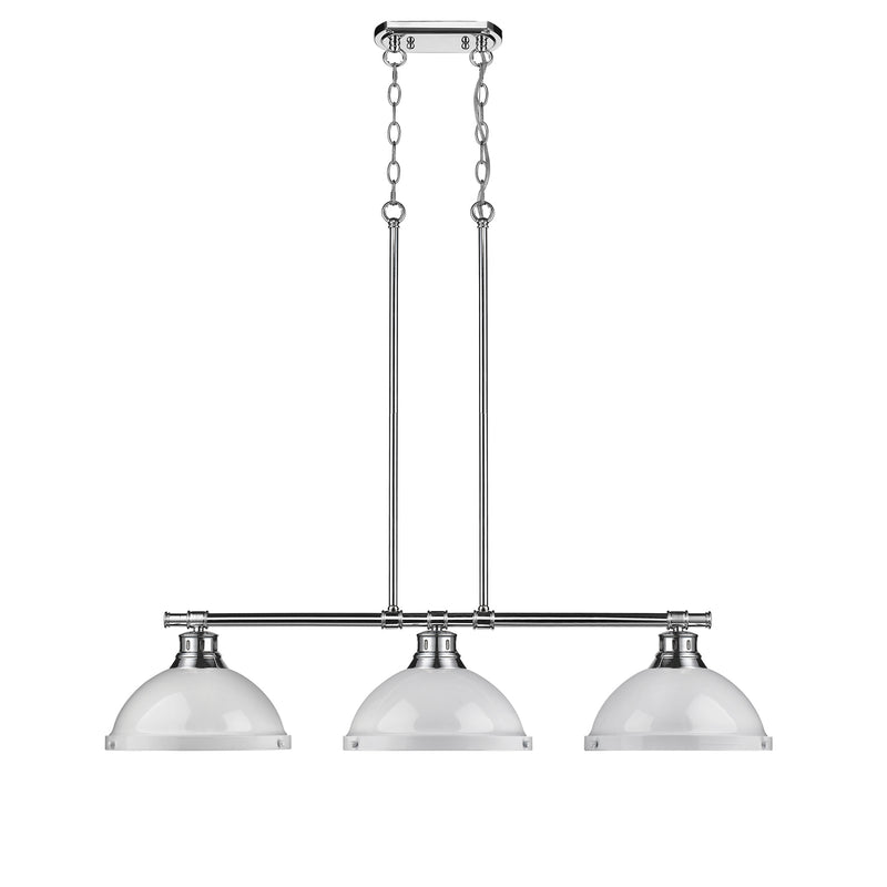 Golden 3602-3LP CH-WH Three Light Linear Pendant, Chrome