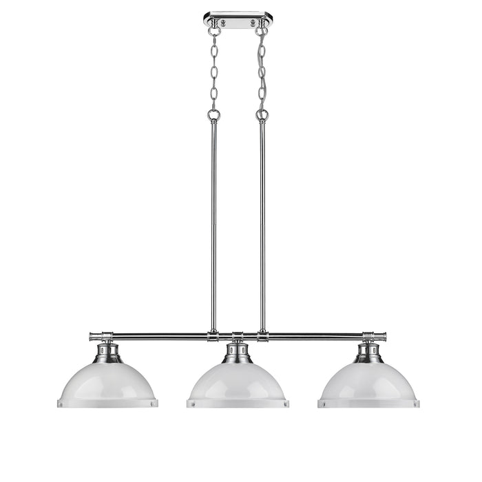 Golden 3602-3LP CH-WH Three Light Linear Pendant, Chrome