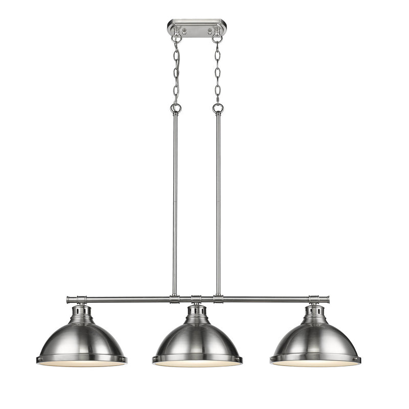 Golden 3602-3LP PW-PW Three Light Linear Pendant, Pewter