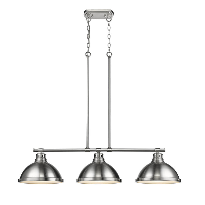 Golden 3602-3LP PW-PW Three Light Linear Pendant, Pewter
