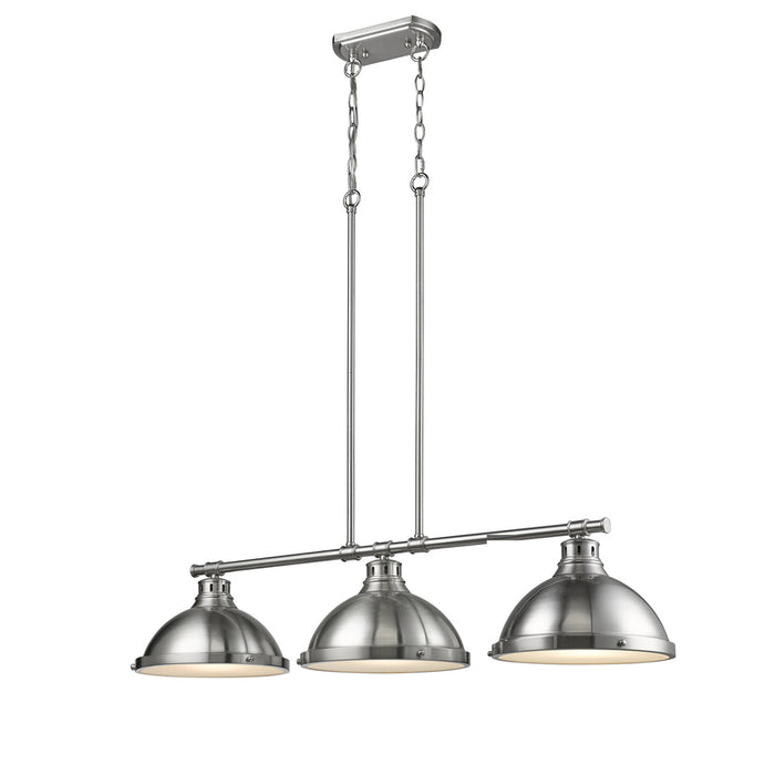 Golden 3602-3LP PW-PW Three Light Linear Pendant, Pewter